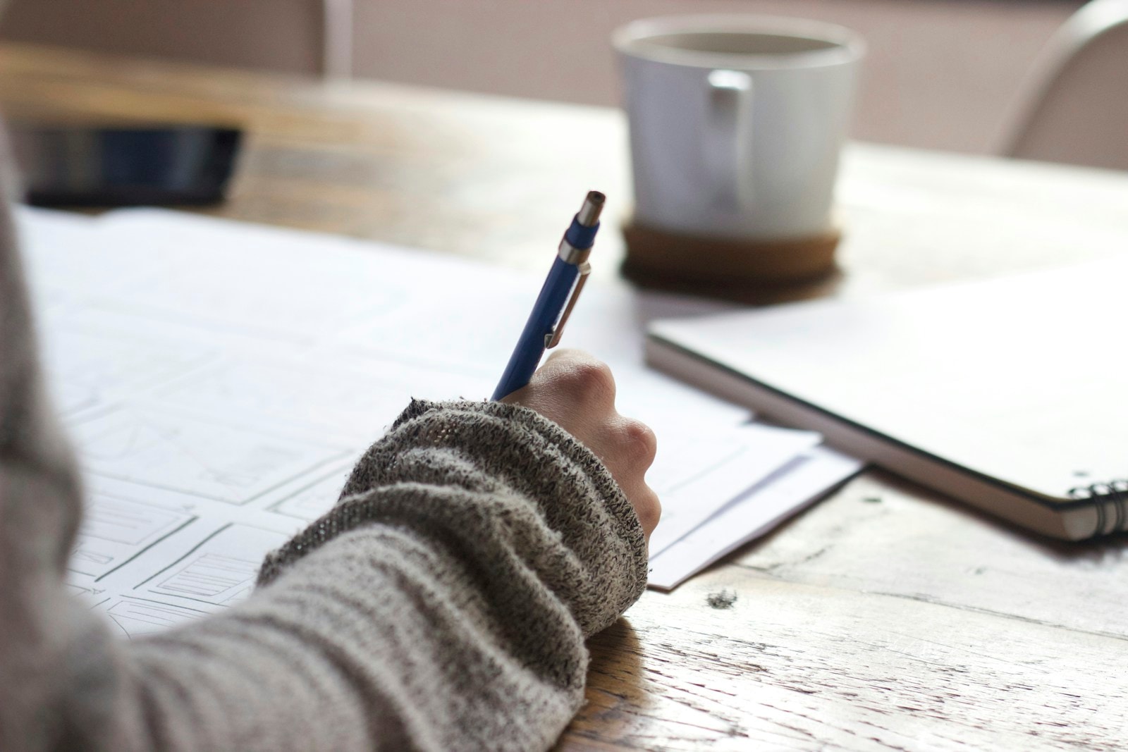 Writing notes and planning with care